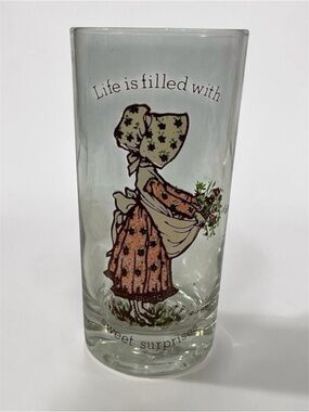 Vintage Holly Hobbie 1977 Drink Glass Life is Filled with Sweet Surprises